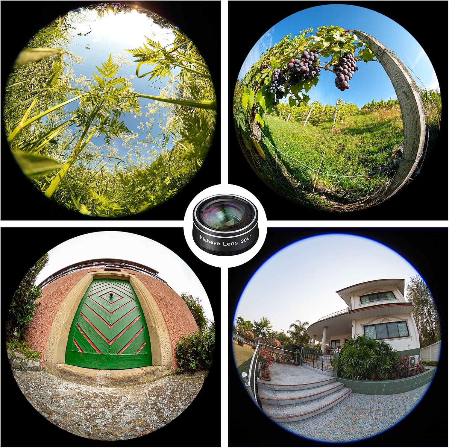 Phone Camera Lens, Godefa 3 in 1 Phone Lens kit-205° Fisheye Lens + Macro Lens + 120° Wide Angle Lens,Clip on Cell