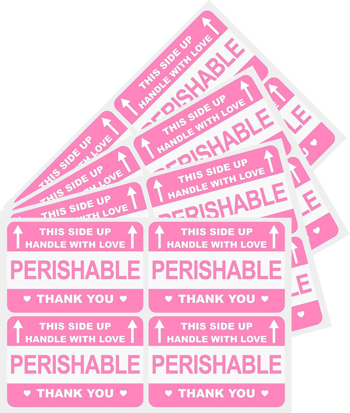 2"x3" 200 PCS Perishable This Side Up Handle with Love Labels Stickers Shipping Mailing Cartons Envelops Adhesive Labels