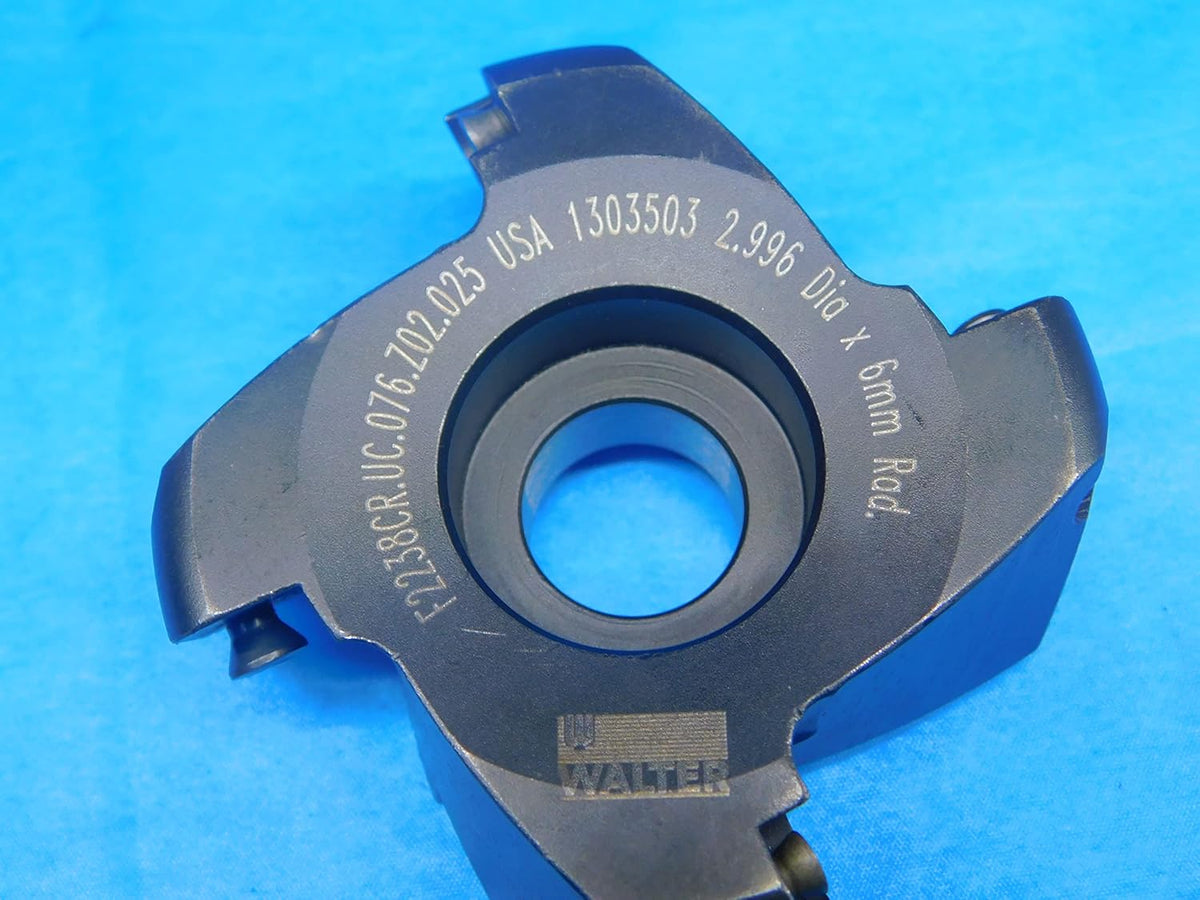 Walter 2.996 O.D. FACE Mill F2238CR.UC.076.Z02.025 17.75mm Pilot 4 Pockets 3" - AR7346RDT