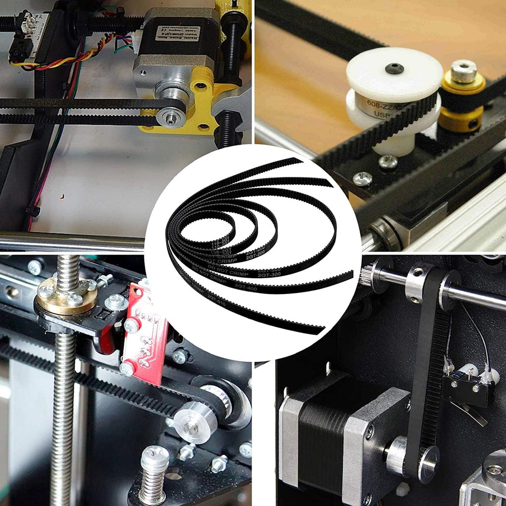 5pcs 400-2GT-6 Timing Belt Length=400mm Width=6mm Rubber Closed Loop GT2 Timing Belt for 3D Printer