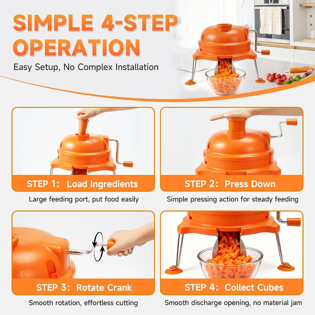 CL003 Commercial Vegetable Dicer with 1/4" x 1/4" Food Prep Cutter for Dynamic CL003 Dynacube Manual Tabletop Cuber