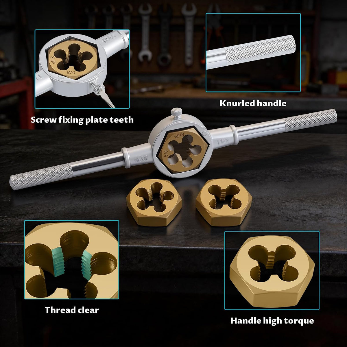Anfrere 86pcs Tap and Die Set in SAE & Metric Sizes
