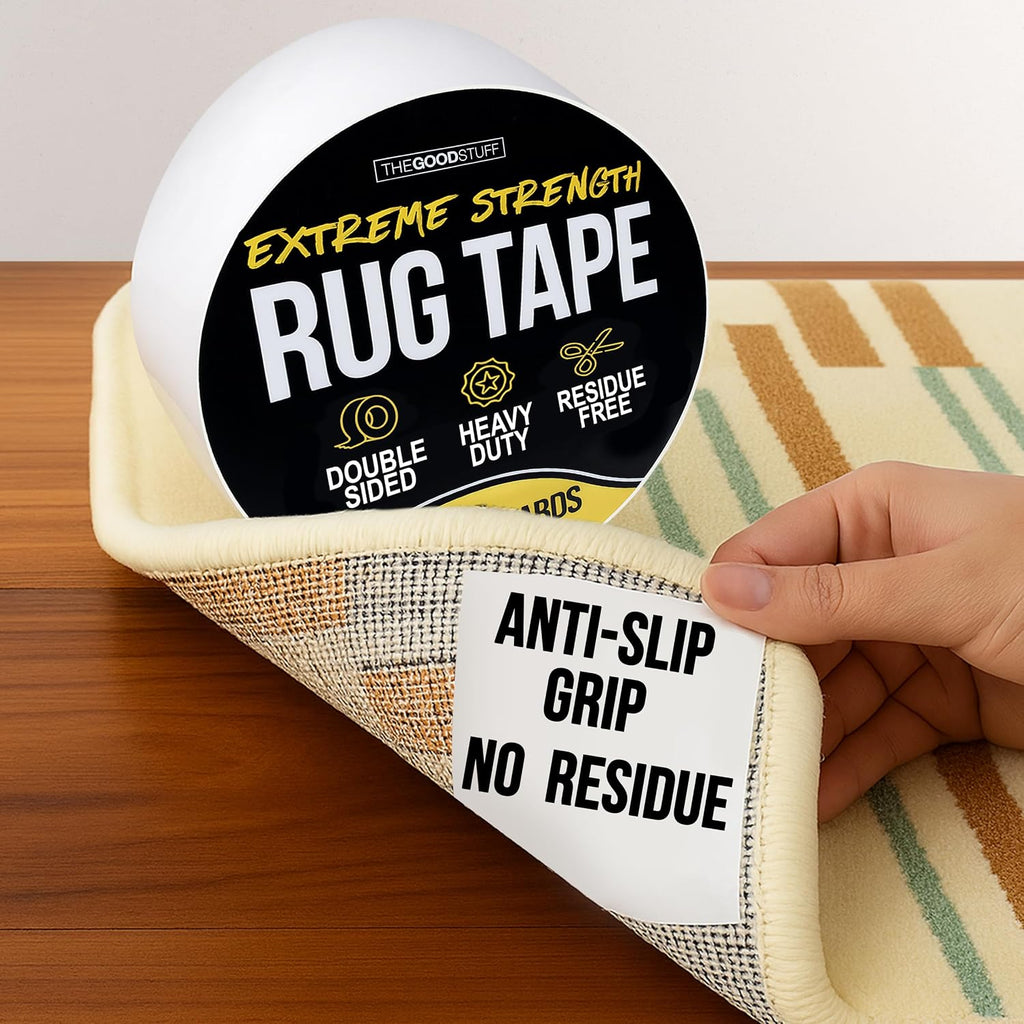 Double Sided Rug Tape - Heavy Duty Double Sided Carpet Tape for Area Rugs
