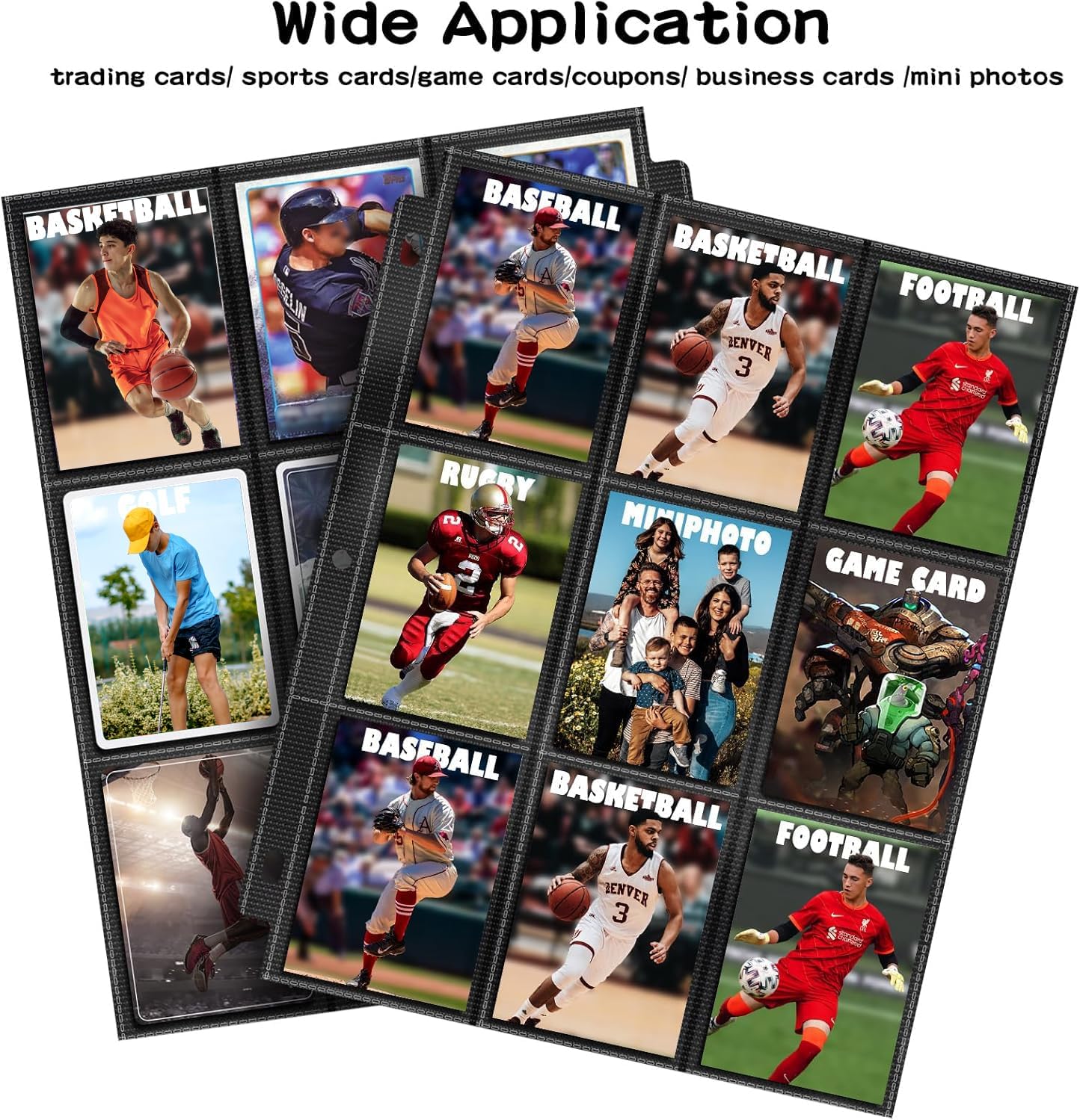 900 Pockets Trading Baseball Card Sleeves Binder, 50 Pages Double-Sided Protector Sports Card Binder Fit for MTG