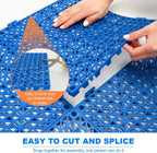 Modular Interlocking Cushion, 12 Pcs 11.6" x 11.6" Non-Slip Splicing Drainage Mats with Drain Holes, Soft PVC Floor