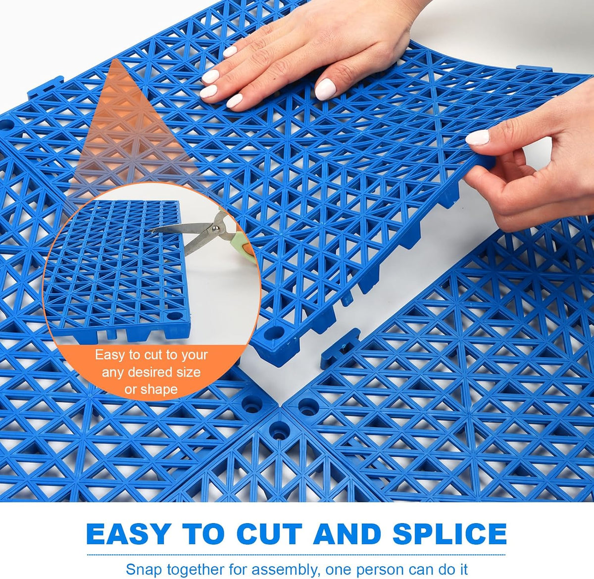 Modular Interlocking Cushion, 12 Pcs 11.6" x 11.6" Non-Slip Splicing Drainage Mats with Drain Holes, Soft PVC Floor