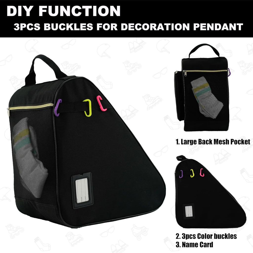 Skate Bag for Ice, Inline, Roller & Quad Skates - Kids & Adults