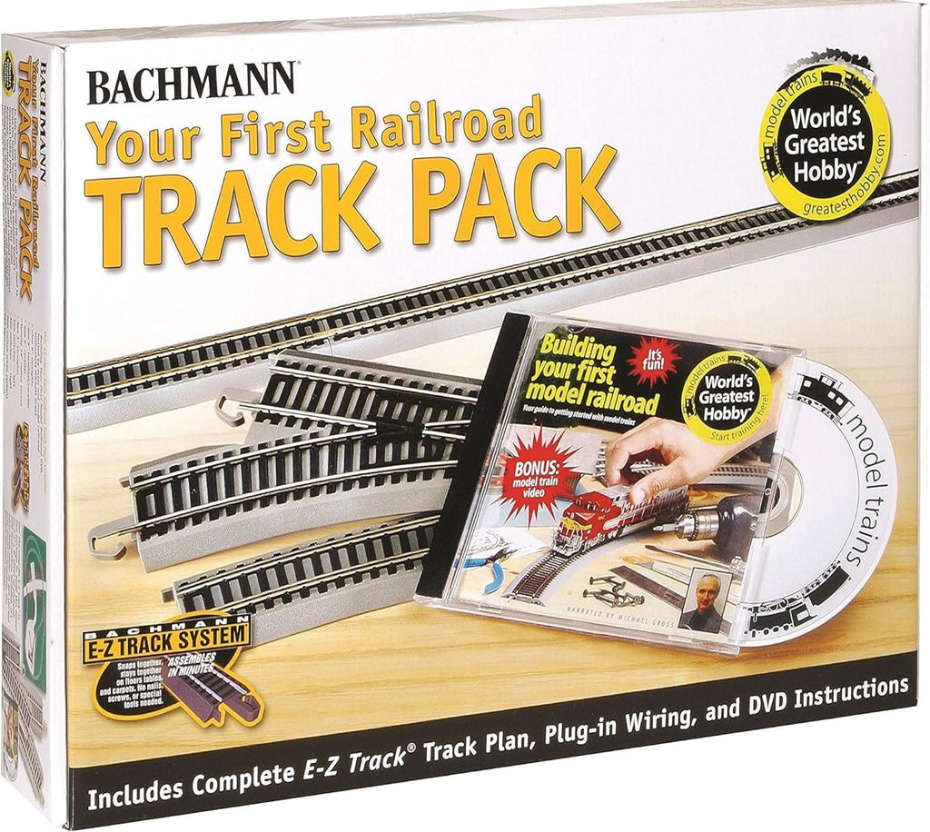 Trains Snap-Fit E-Z TRACK WORLD’S GREATEST HOBBY FIRST RAILROAD TRACK PACK - NICKEL SILVER Rail With Grey Roadbed