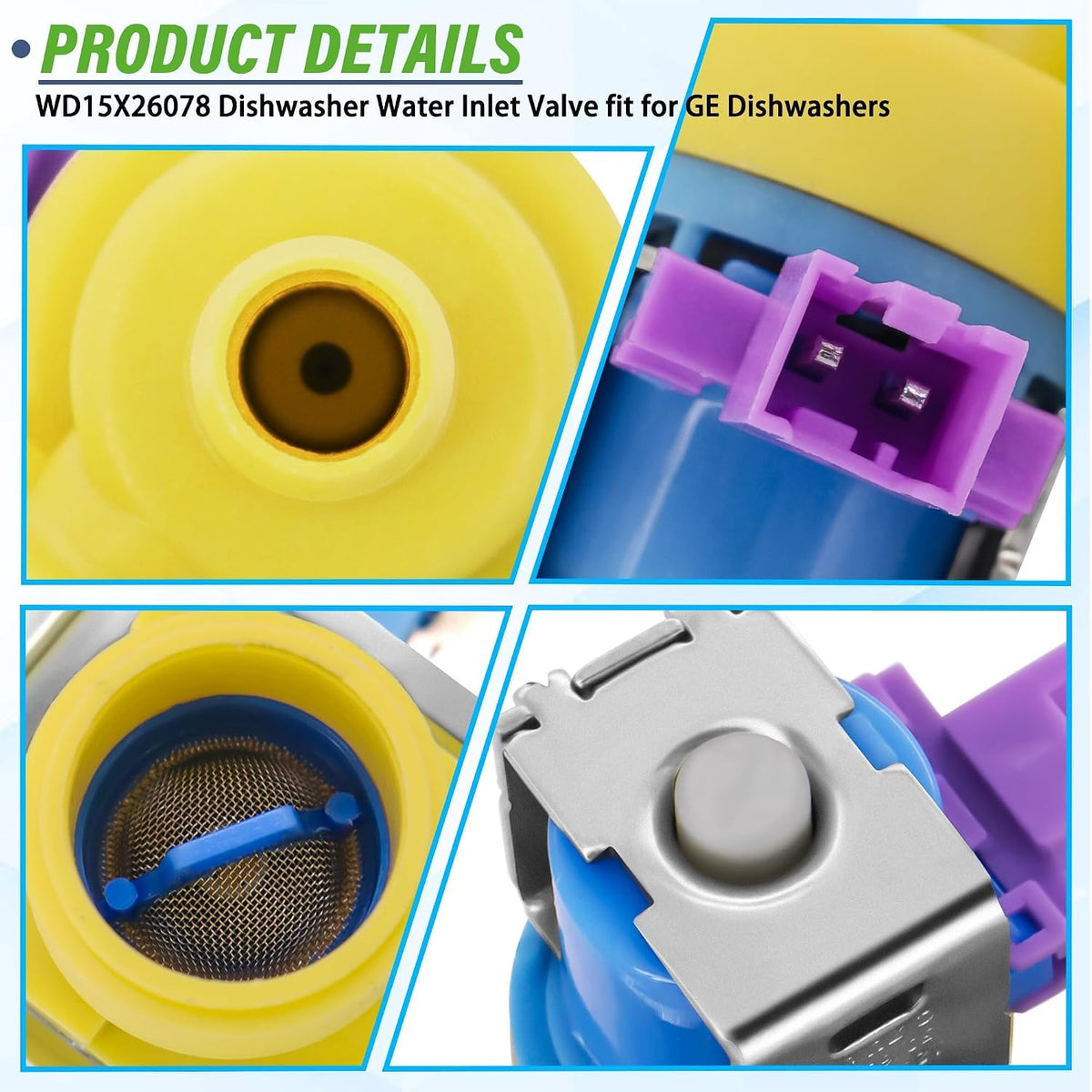 WD15X26078 GDT645SYN3FS GDP665SYN3FS Water Inlet Valve Fit for GEDishwasher