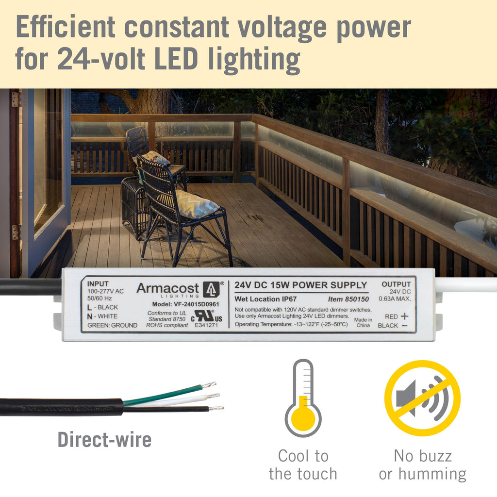 15 Watt Standard Wet Location LED Driver 24V DC 850150