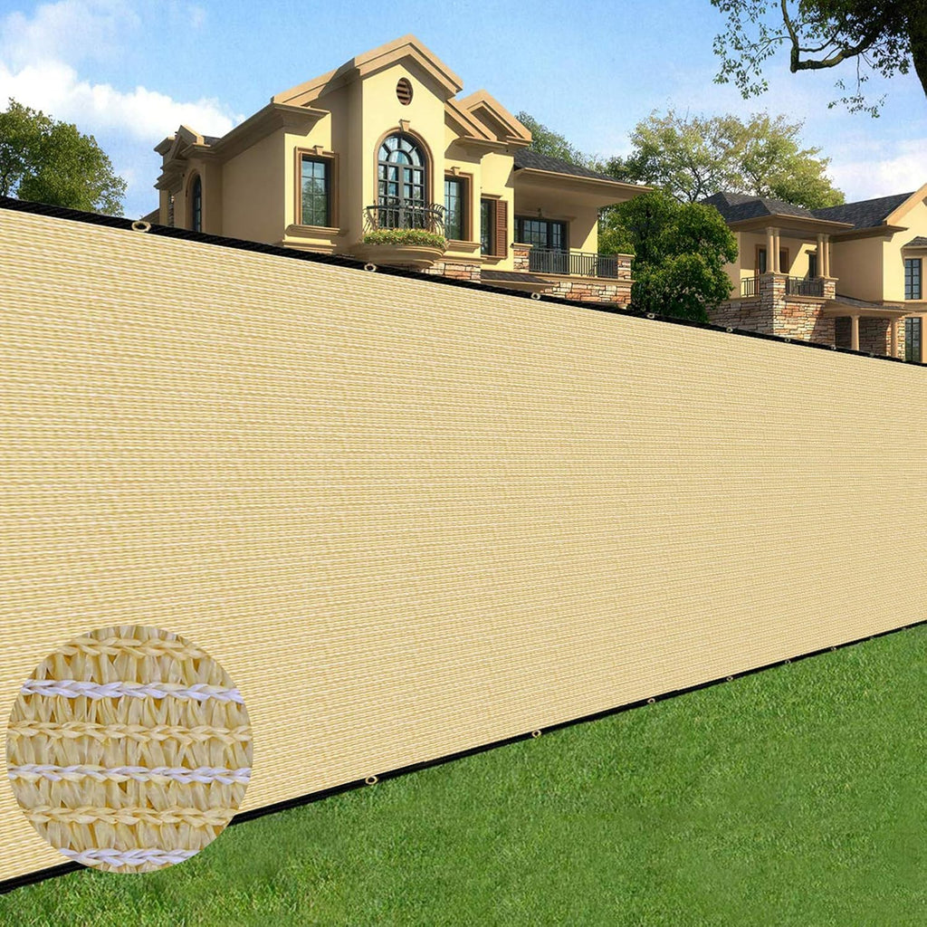 6 ft x 50 ft Privacy Screen Fence Heavy Duty Fence Cover Sand