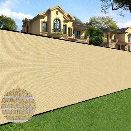 6 ft x 50 ft Privacy Screen Fence Heavy Duty Fence Cover Sand