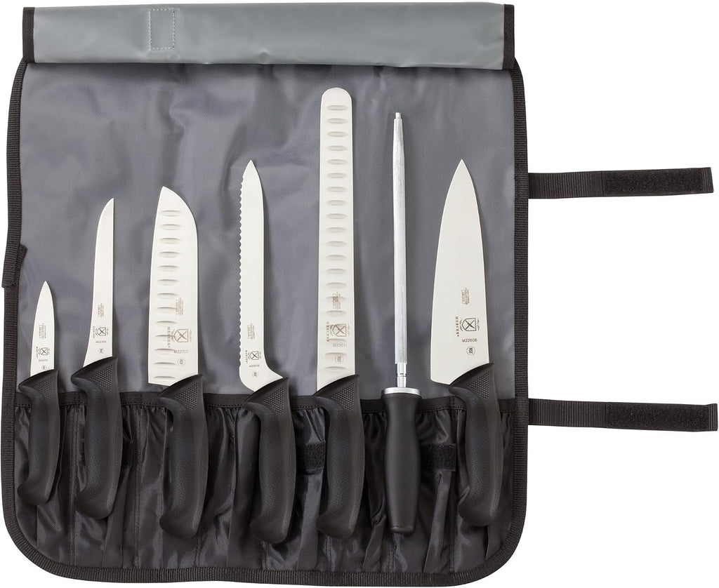 Millennia 8-Piece Knife Roll Set, Black Handles