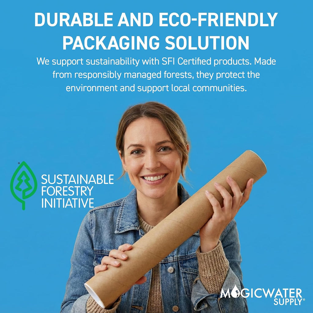 2.5 x 36 Inch Kraft Mailing Tubes with End Cap - 6 Pack