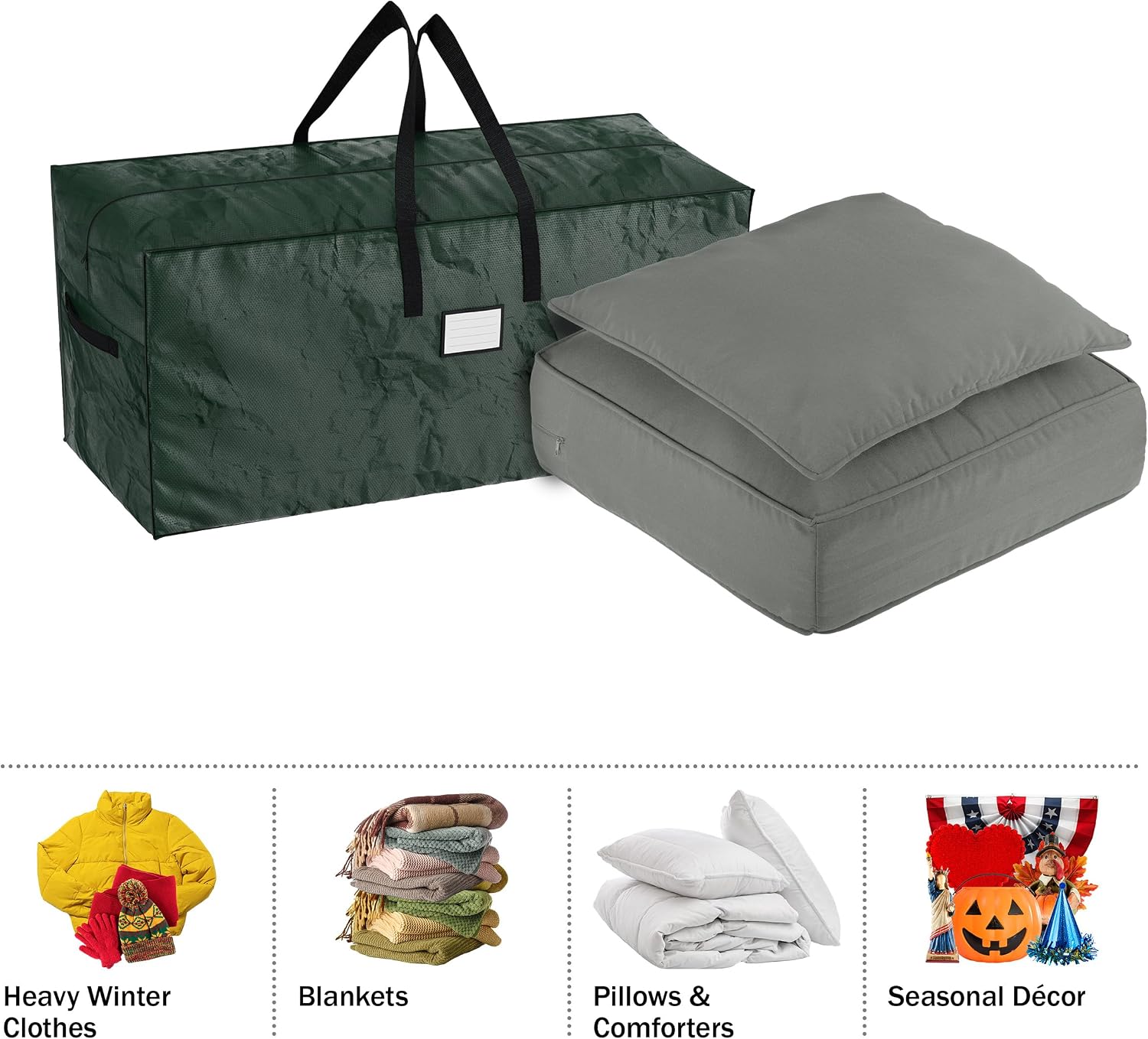 Set of 2 Christmas Tree Storage Bags - Waterproof Bags for 17-Foot Disassembled Artificial Trees, Garland, and