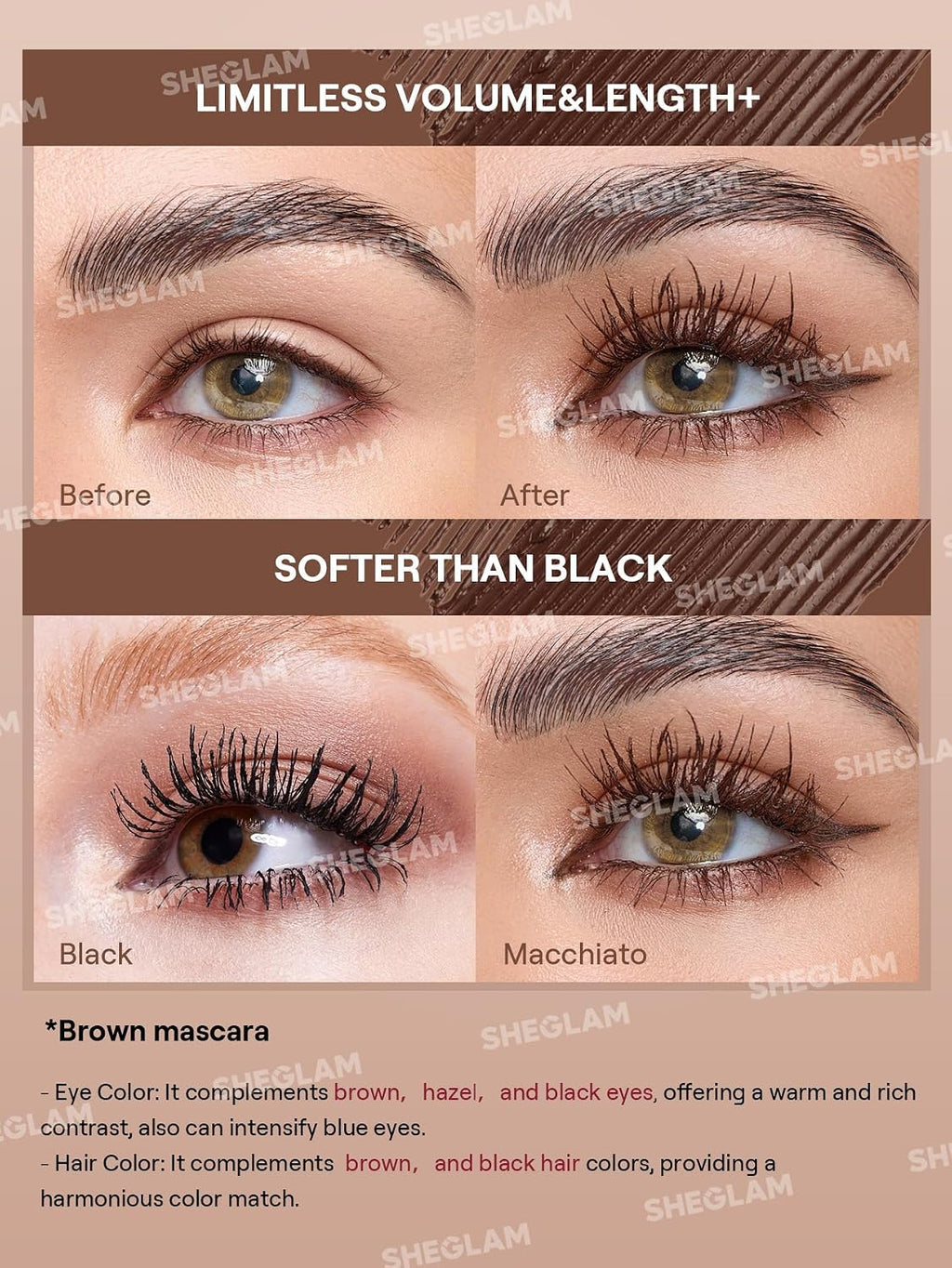All-In-One Volume & Length Mascara-Waterproof-Macchiato