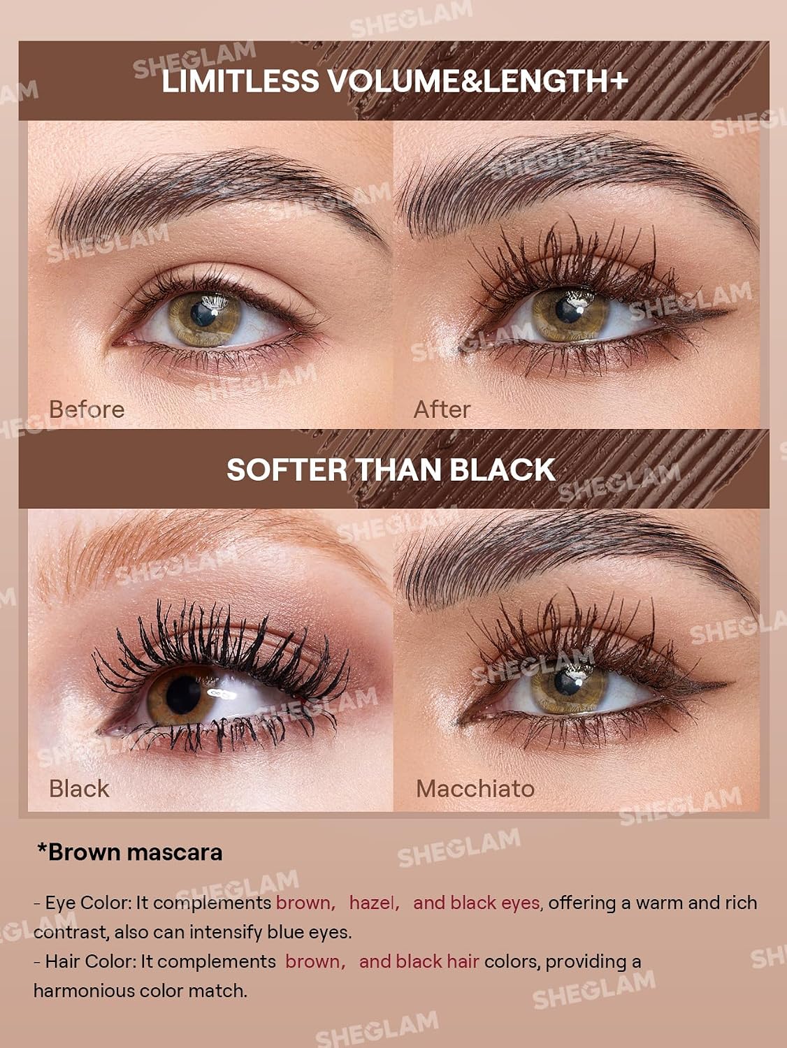 All-In-One Volume & Length Mascara-Waterproof-Macchiato