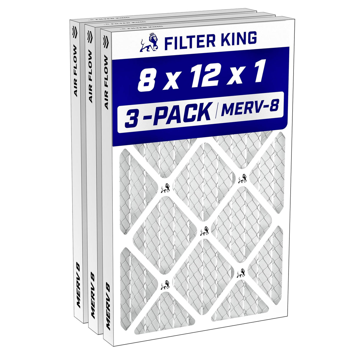 8x12x1 Air Filter MERV 8, AC Furnace Filters (3-Pack)