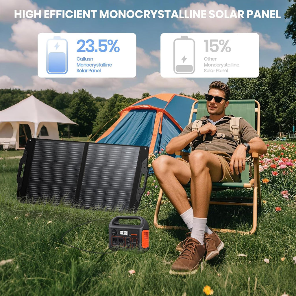 [Upgraded] FlexSolar 100W Portable Solar Panel for Power Station,Foldable Solar Charger with Adjustable