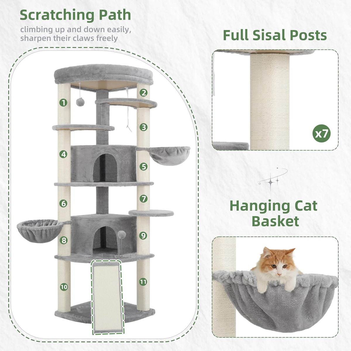Corner Cat Tree, All Sisal Multi-Cat Scratching Posts GCT035W