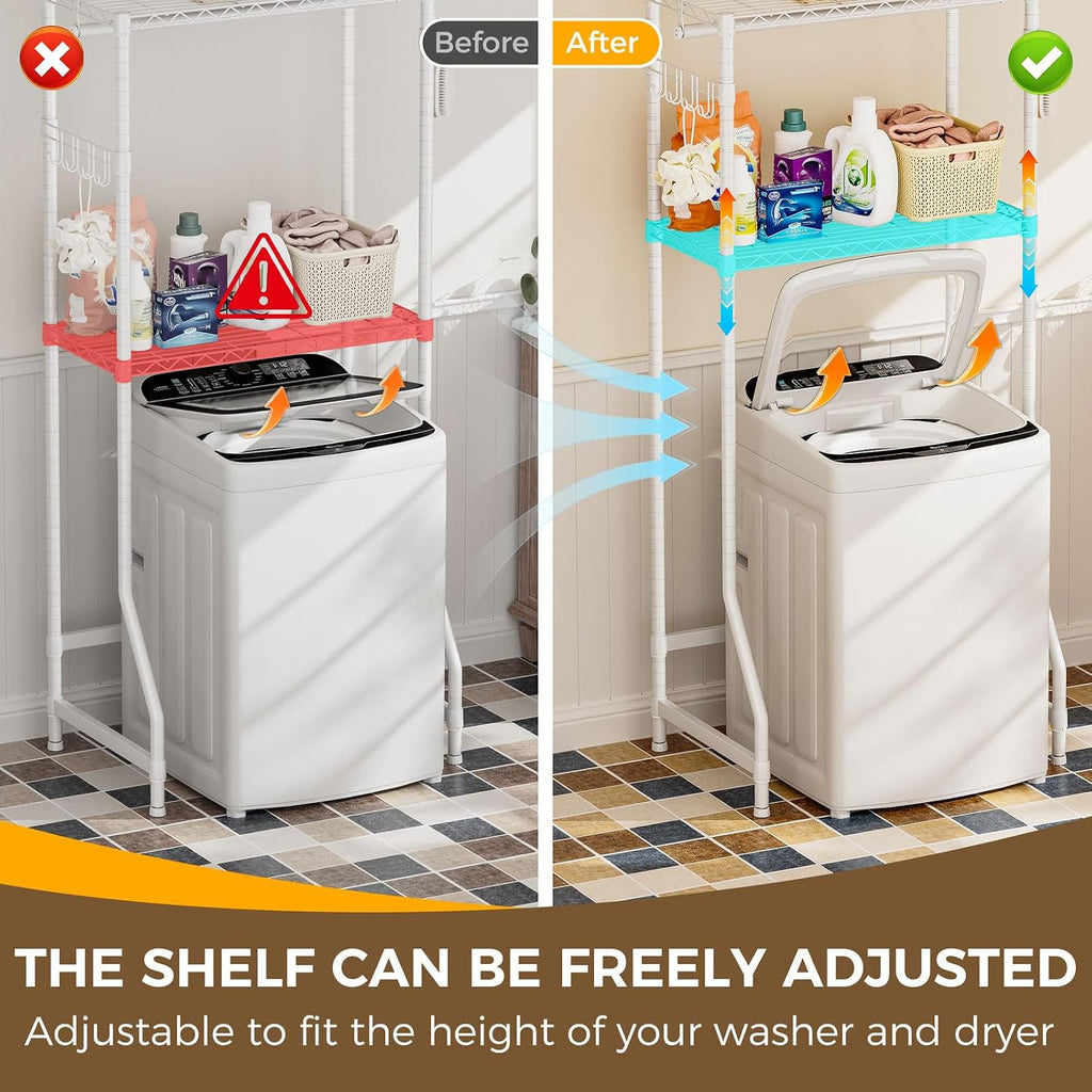 Laundry Organizer Shelves Over the Washer and Dryer Storage Shelf