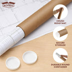 2" x 36" Made in USA Kraft Paper Mailing Tube, 6 Tubes, 12 Caps