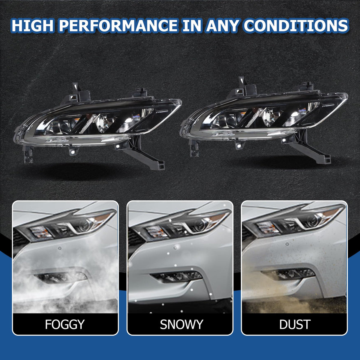 1 Pair Fog Lights Replacement for Maxima 2016-2019