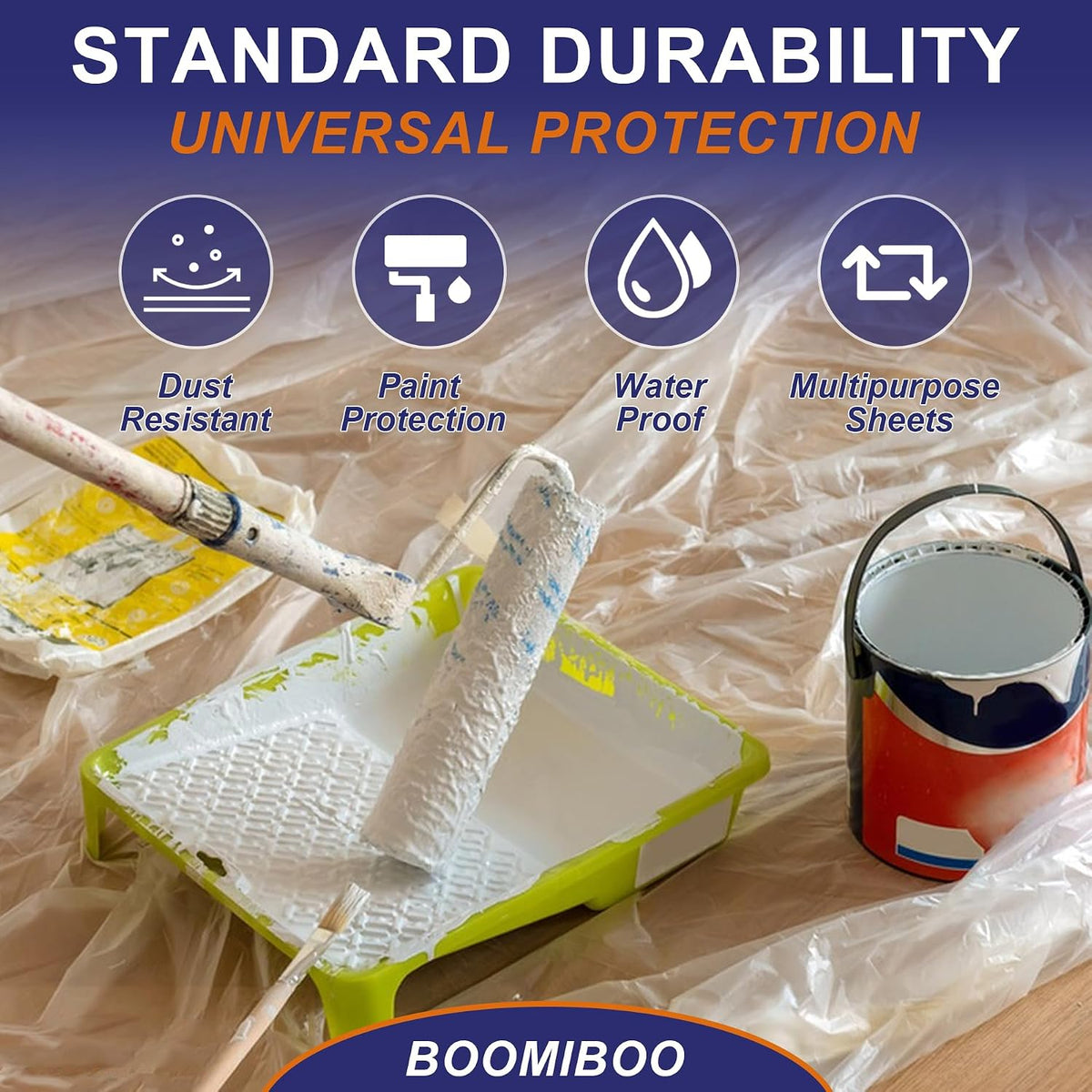 Plastic Drop Cloths 12 x 9 ft 10 Pack Plastic Sheeting