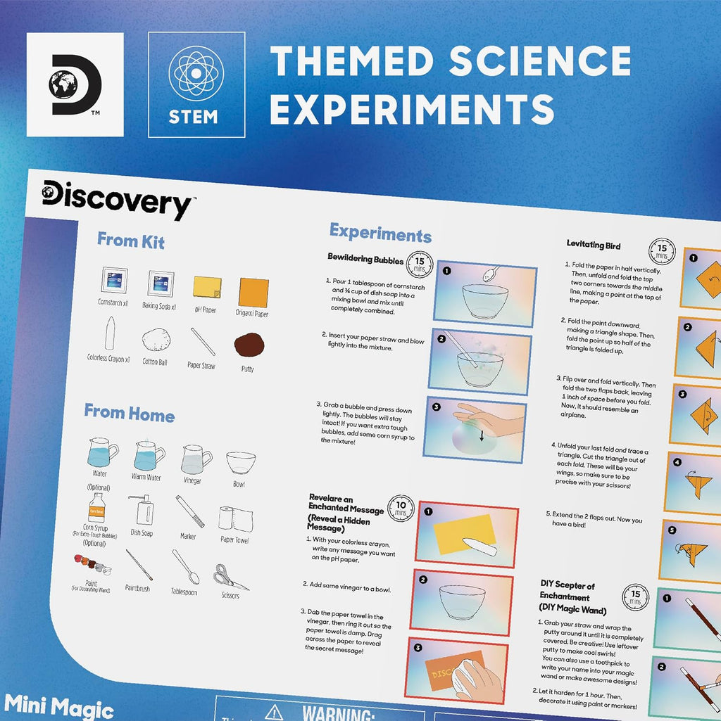 Mini Science Kit 8-Pack, 32 STEM Science Experiments for Kids, Chemistry, Crystal Growing, Slime, Magic, Space