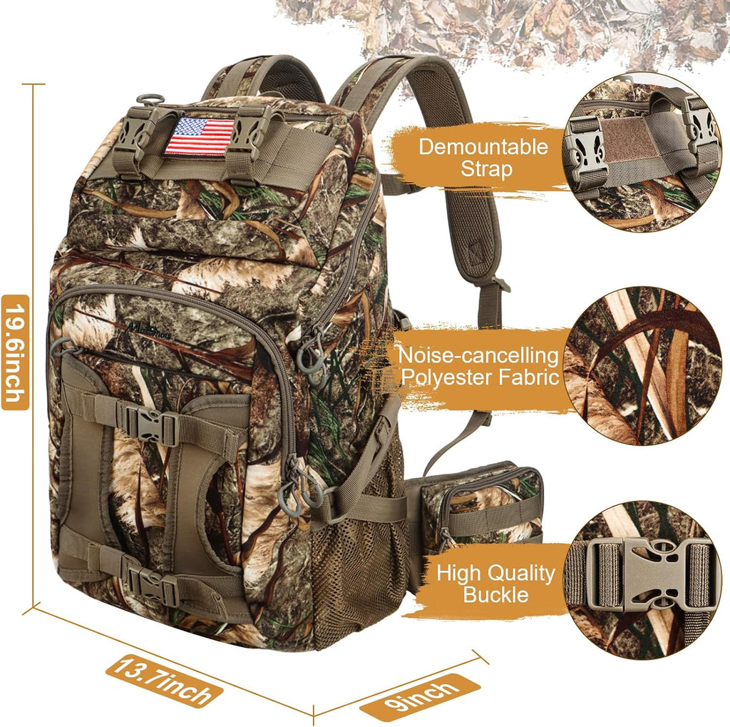 Hunting Backpack, Outdoor Hunting Pack with Rifle Holder, Hunting Backpacks for Men, Hunting Bag with Waterproof Rain