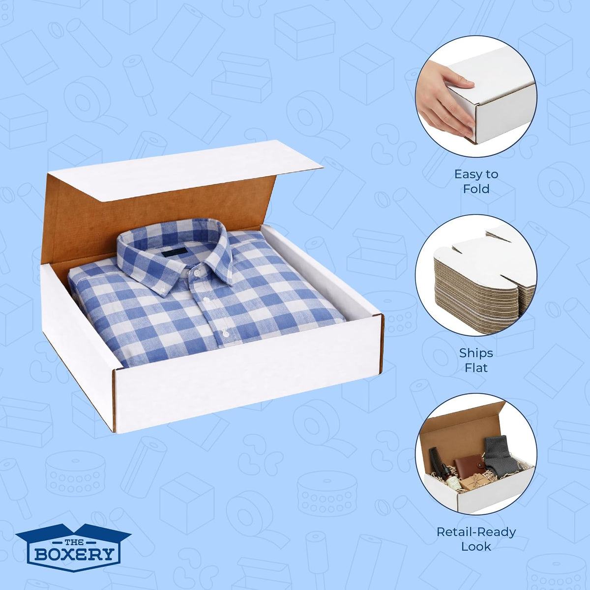 Corrugated Mailers White Tuck Shipping Boxes (10x10x4)