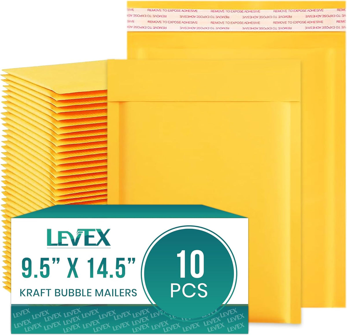#4 9.5" x 14.5" [10 Pack) Kraft Bubble Mailers, Padded Envelope Mailers, Packing Envelope & Mailing Bags for Shipping