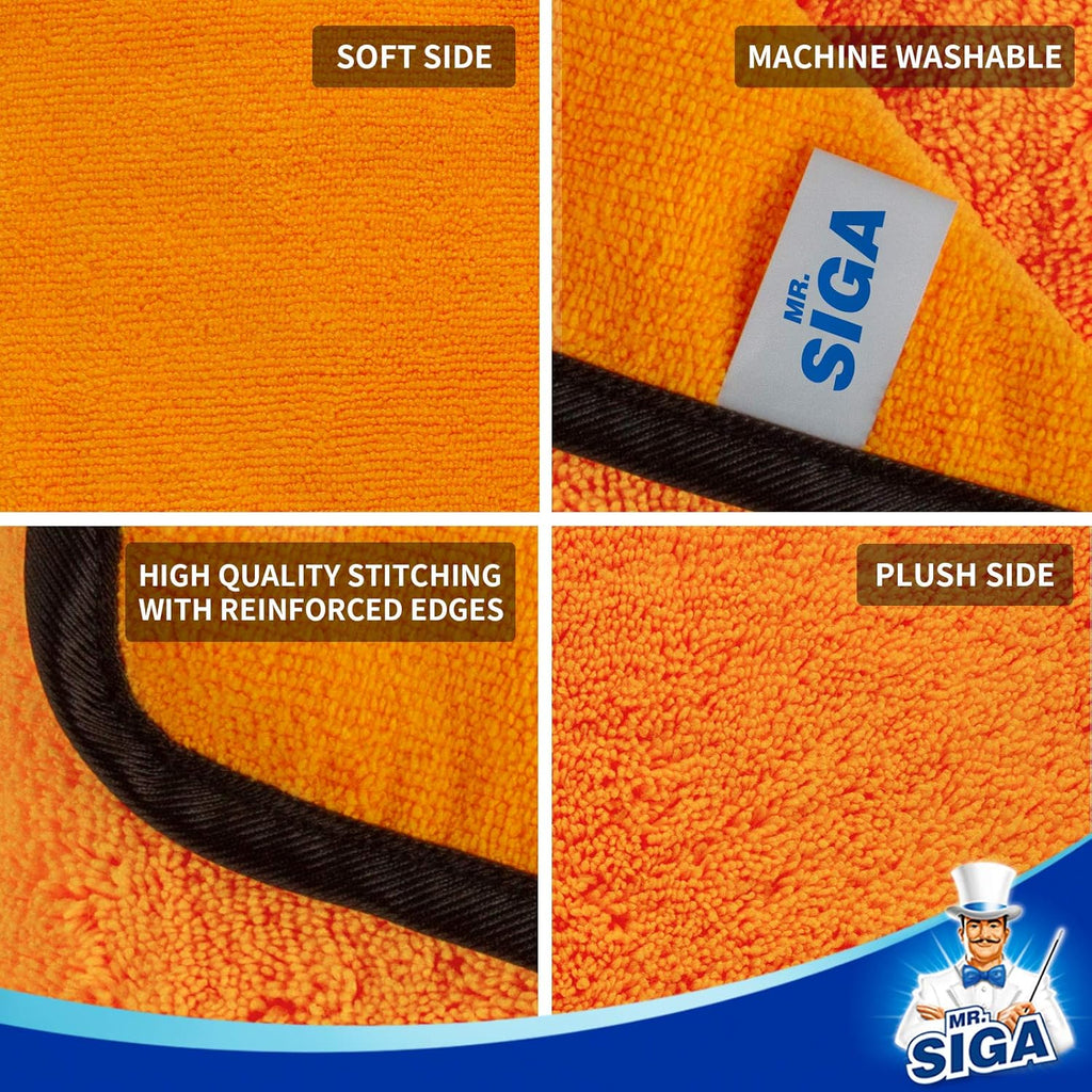 Professional Premium Microfiber Towels for Cars, Dual-Sided Car Washing and Detailing Towels, Gold, 15.7 x 23.6 inch