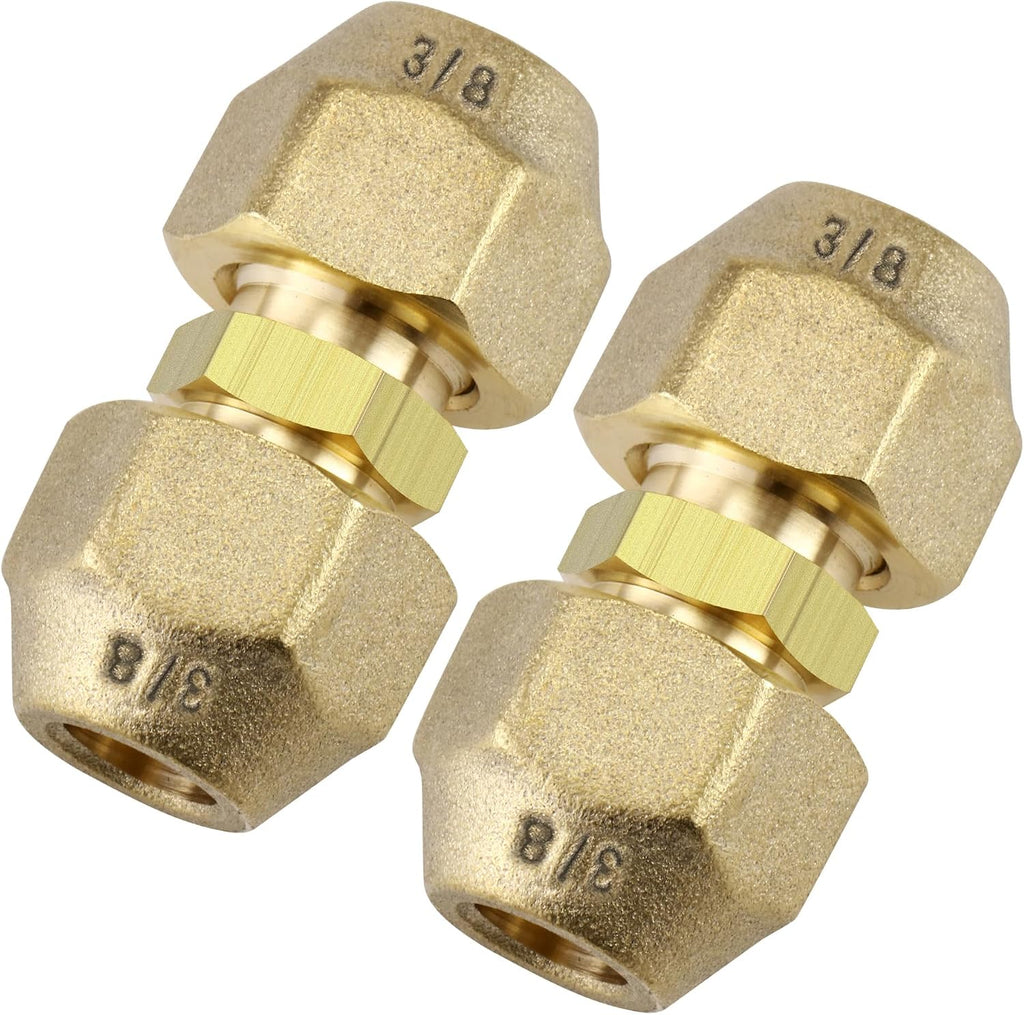 2-Pack 3/8 Inch AC Copper Pipe Extension Joint Connectors
