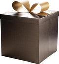 Large Brown Gift Boxes with Lids, 10x10x10 Inch Foldable Design