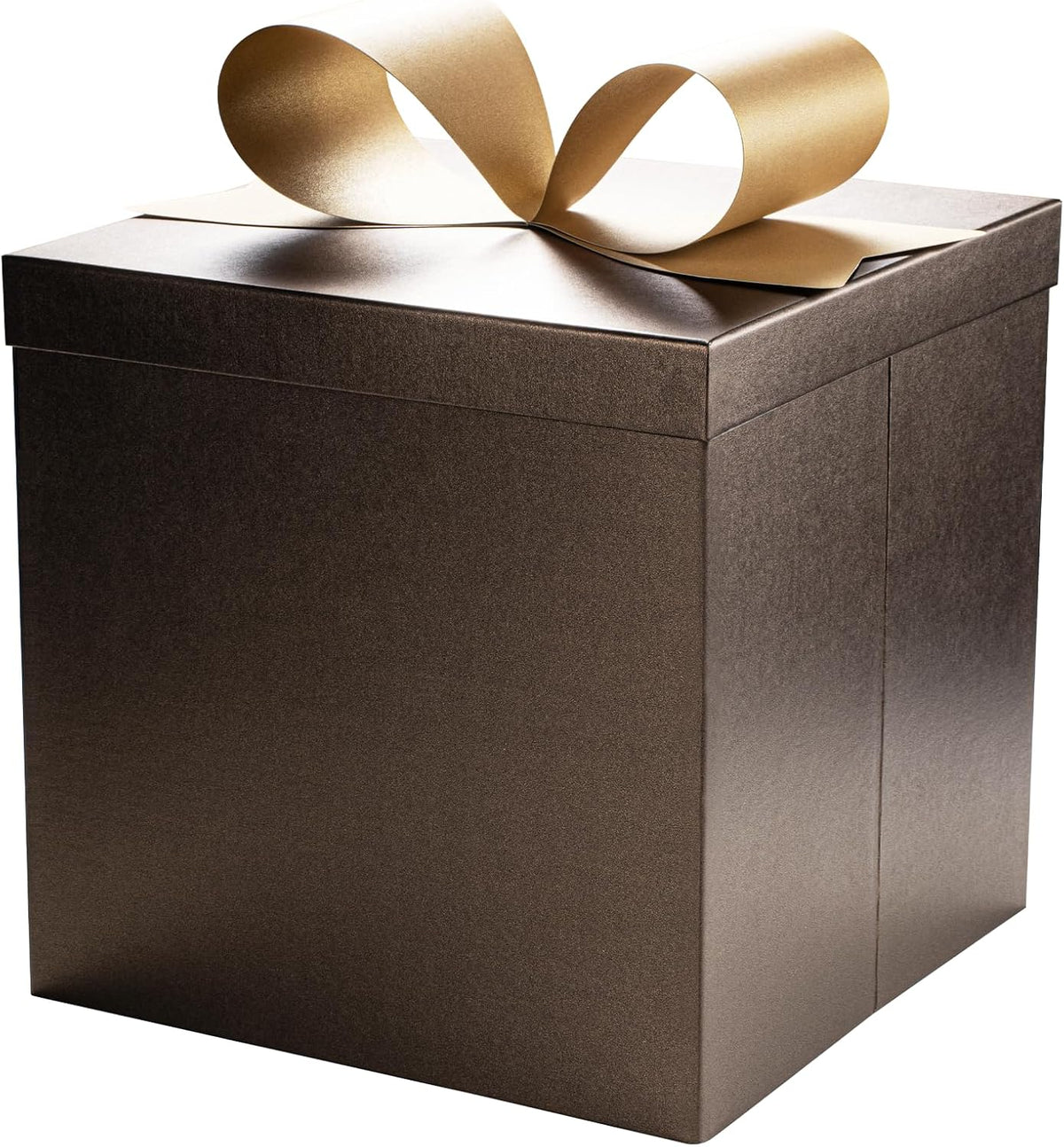 Large Brown Gift Boxes with Lids, 10x10x10 Inch Foldable Design