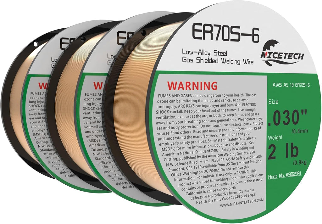 MIG Solid Welding Wire, Carbon Steel, ER70S-6 (3PK, .030" 2LB)