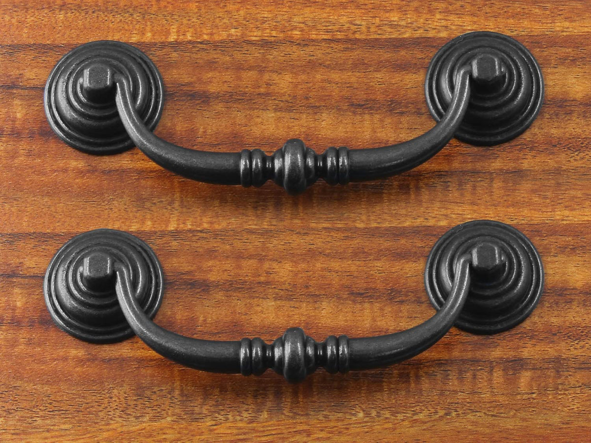 Antique Drop Bail Pulls, 4.3" Hole Center, 6PCS