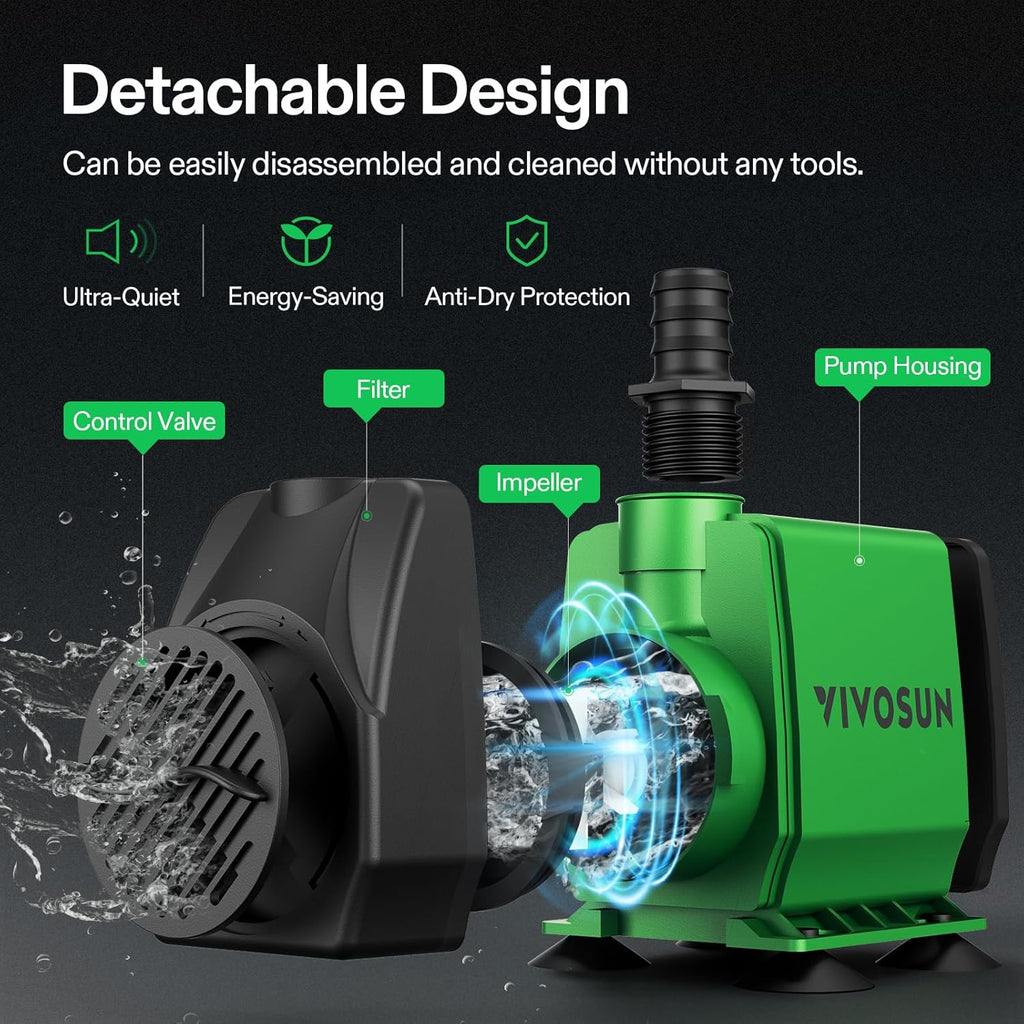 800GPH Submersible Fountain Water Pump for Pond, Aquarium, Statuary