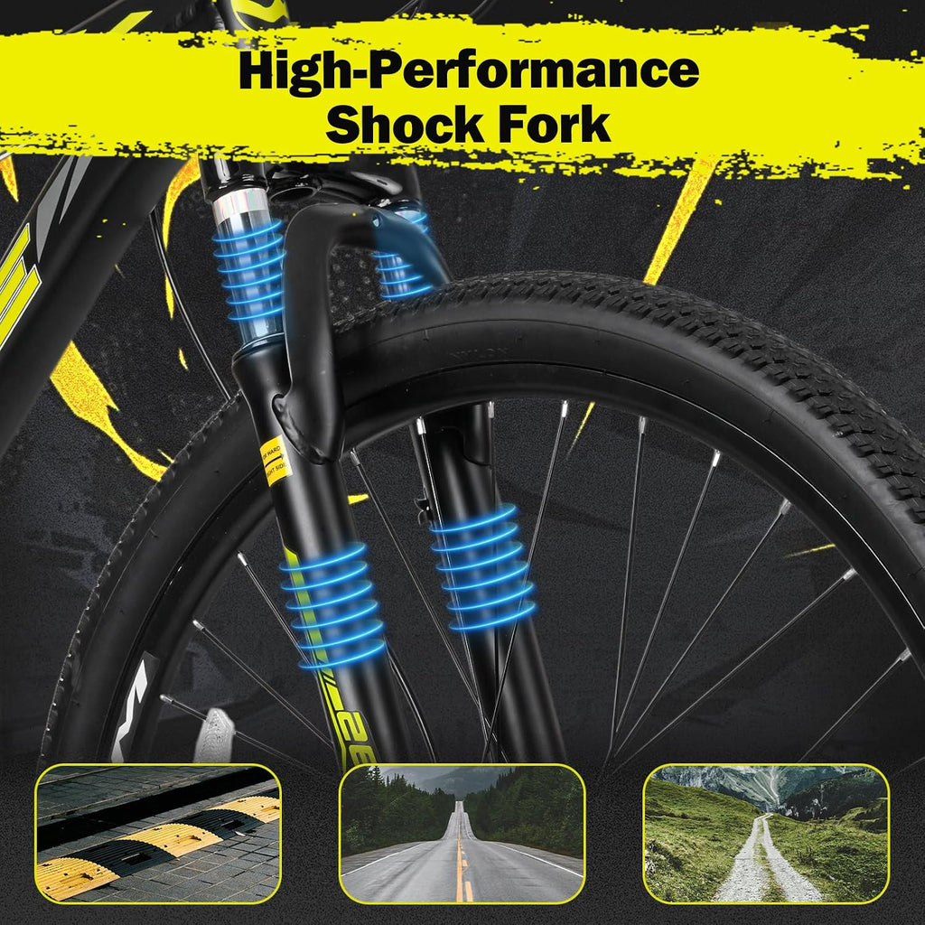 Mountain Bike, 26/27.5-Inch Adult Bike, 21-Speed Rear Disc Brake, Lightweight Aluminum Frame for Men and Women