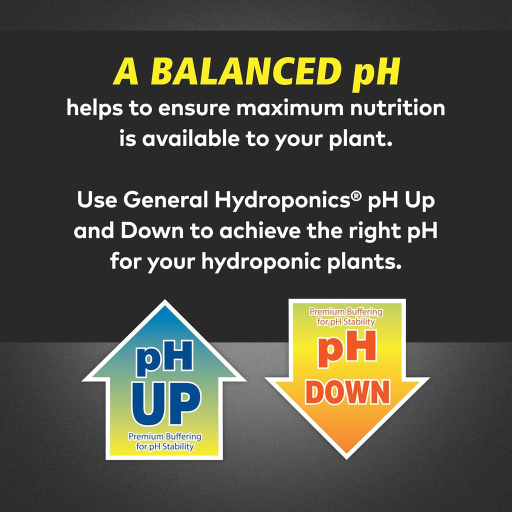 pH Up and pH Down Liquids - Stabilize Nutrient pH in Hydroponics, 1 qt. Bottles