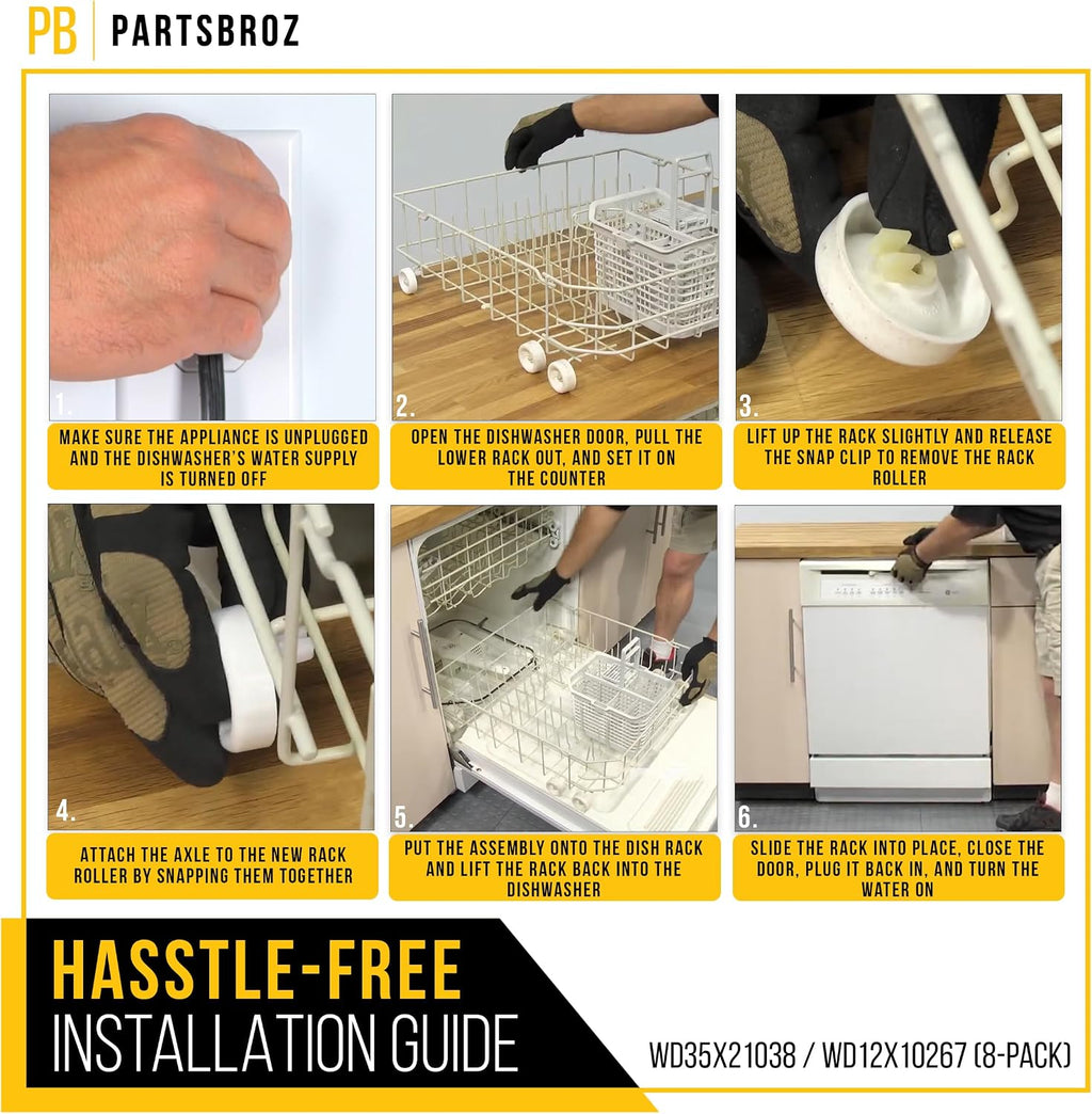 Dishwasher Lower Rack Wheel for General Electric GE GSD6200G00BB