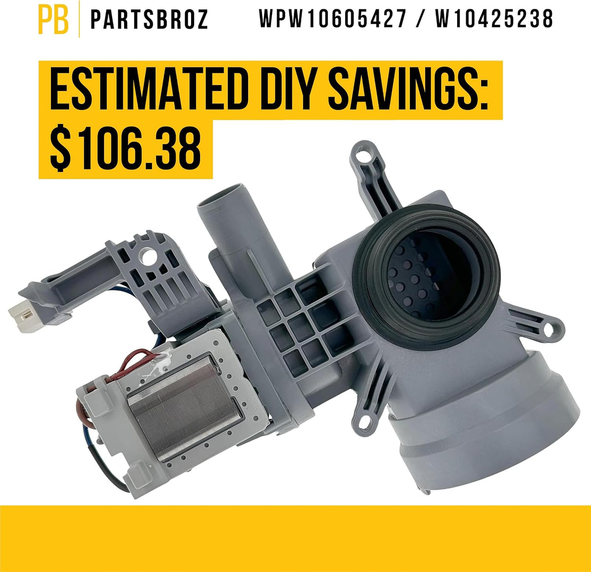 Washer Drain Pump for Whirlpool WFW87HEDC1