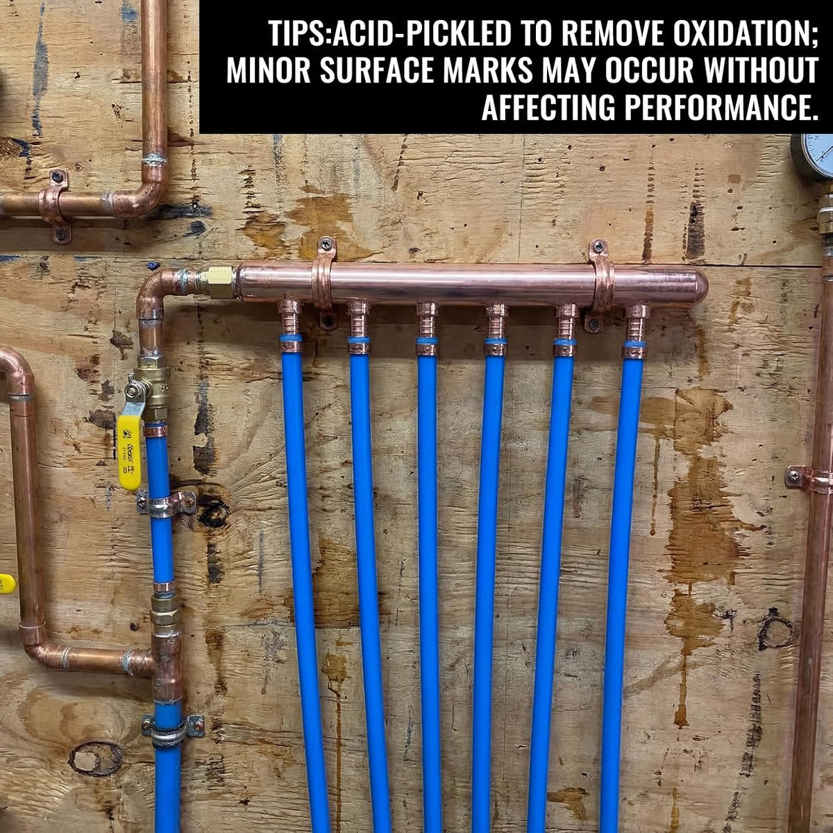 Zonon 1 Pack 6 Port Closed Crimp Lf Pure Copper Pex Manifold Tee
