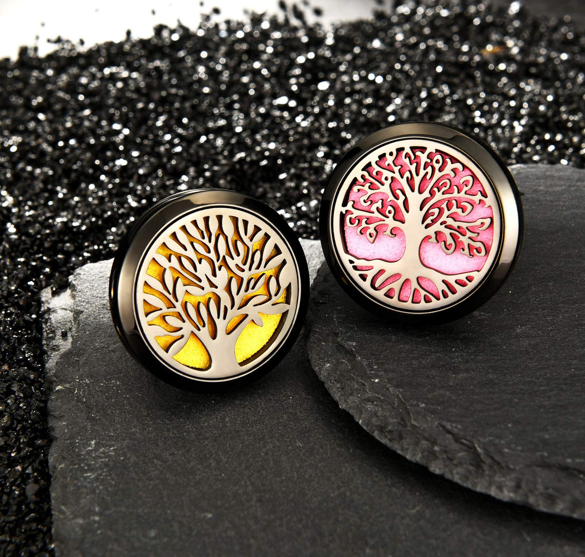 2 Pcs Car Aromatherapy Vent Clip Diffuser, Tree Patterns