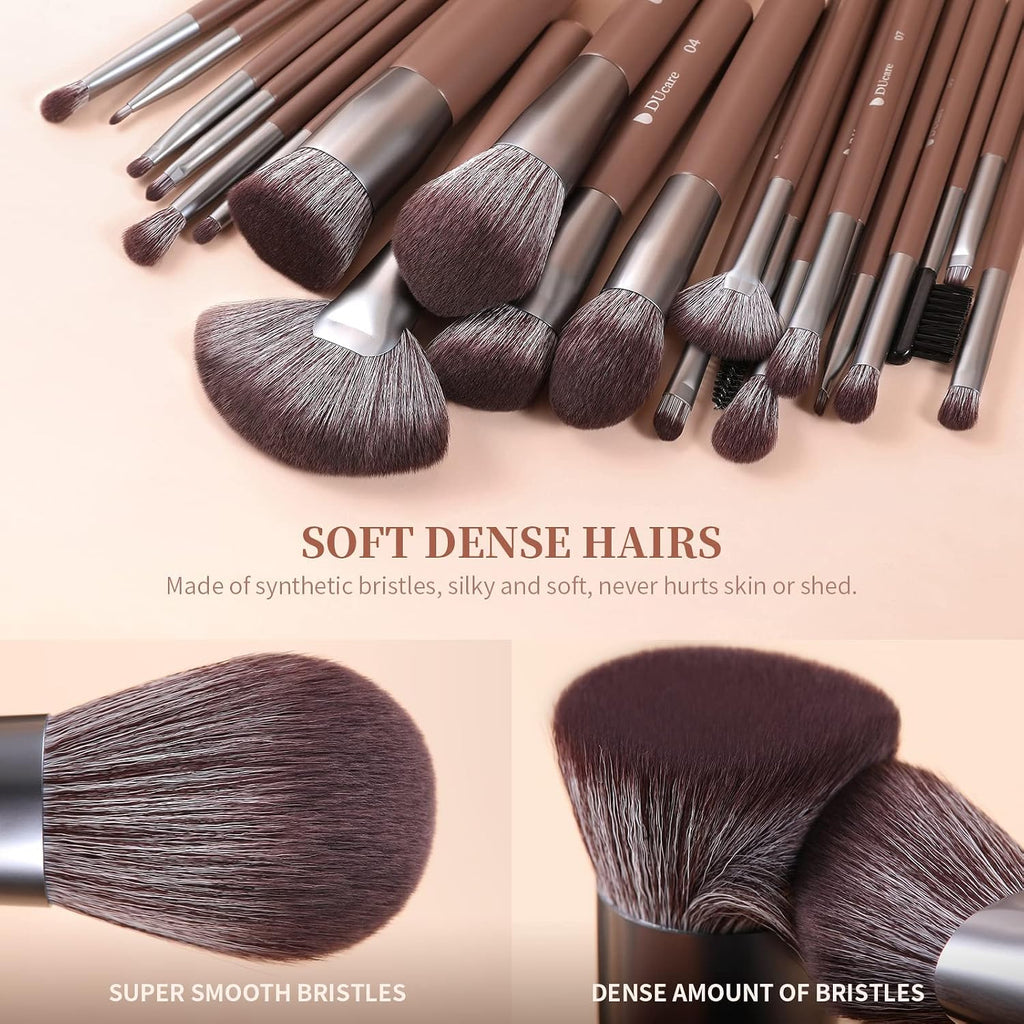 22Pcs Makeup Brush Set PRO Makeup Brushes Professional with Foldable Bag Premium Synthetic Kabuki Foundation Blending