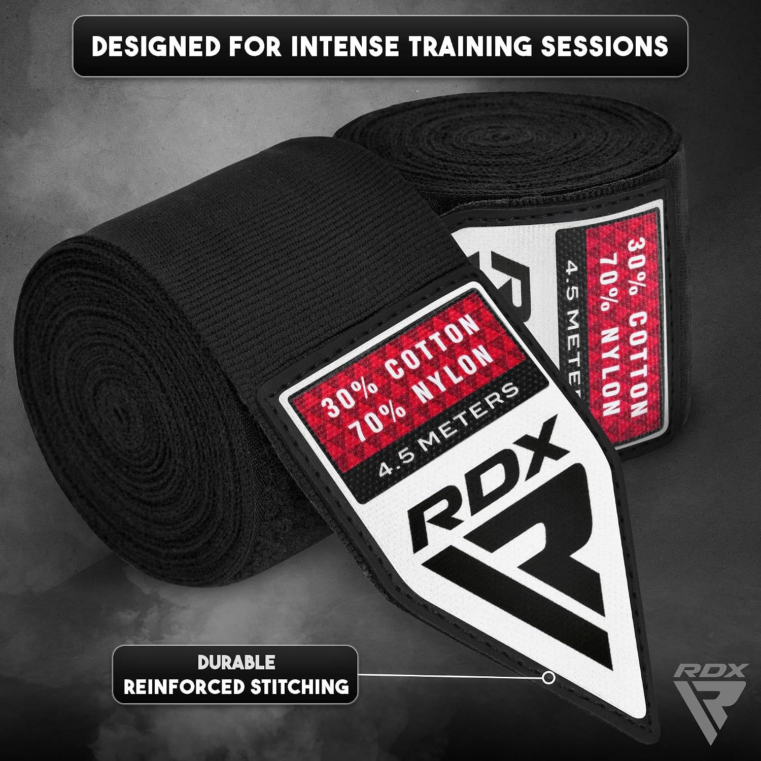 Boxing Hand Wraps 4.5M / 180 Inches – Mexican Style Semi-Elastic MMA Inner Gloves - Wrist Support for Muay Thai