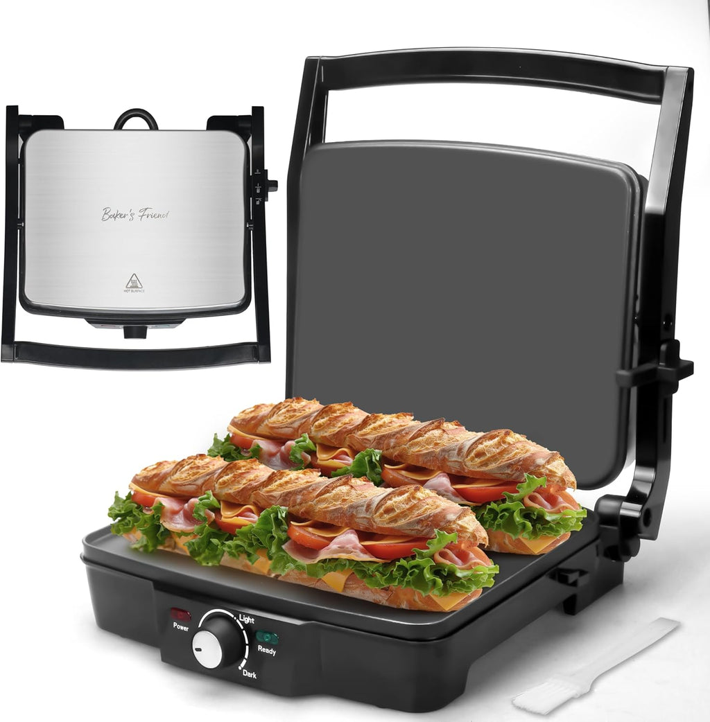 Panini Press Electric Griddle, Panini Grill Press Sandwich Maker Press, Grilled Cheese Maker, Sandwichera Electrical