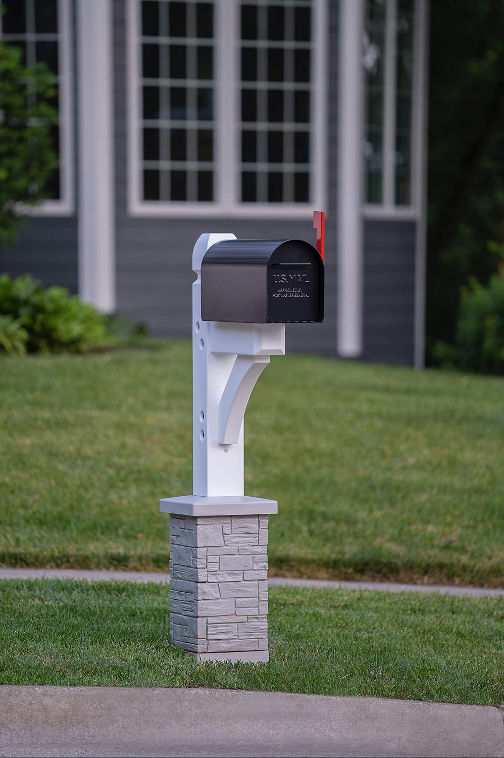 Premium Mailbox Post Set (Cross-Arm, Classic White)