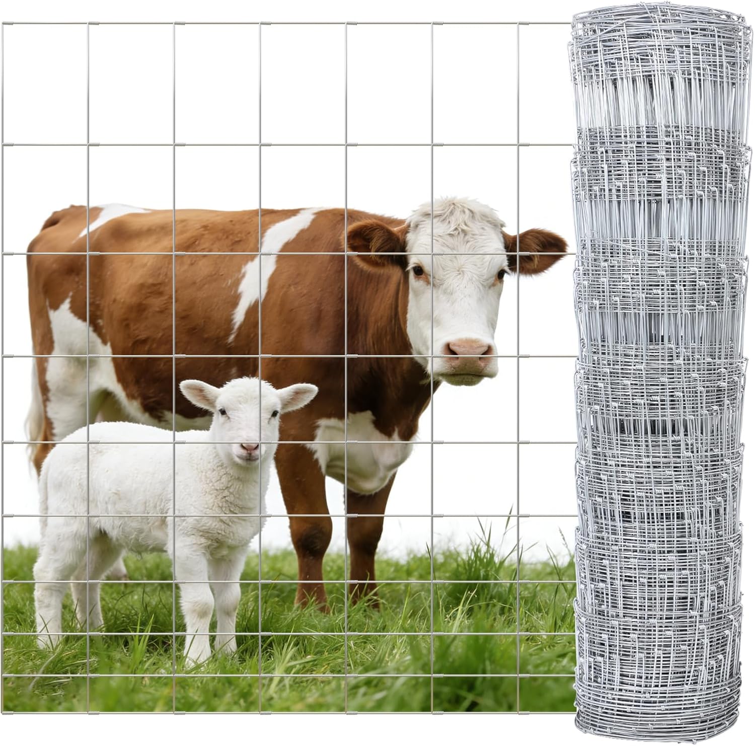 Cattle Panel 4ft x 328ft 14 Gauge Heavy Duty Galvanized Woven Wire Fence